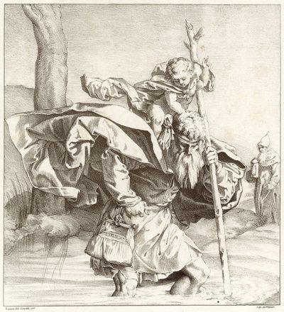 San Cristóbal llevando al Niño Jesús de Lucas van Leyden